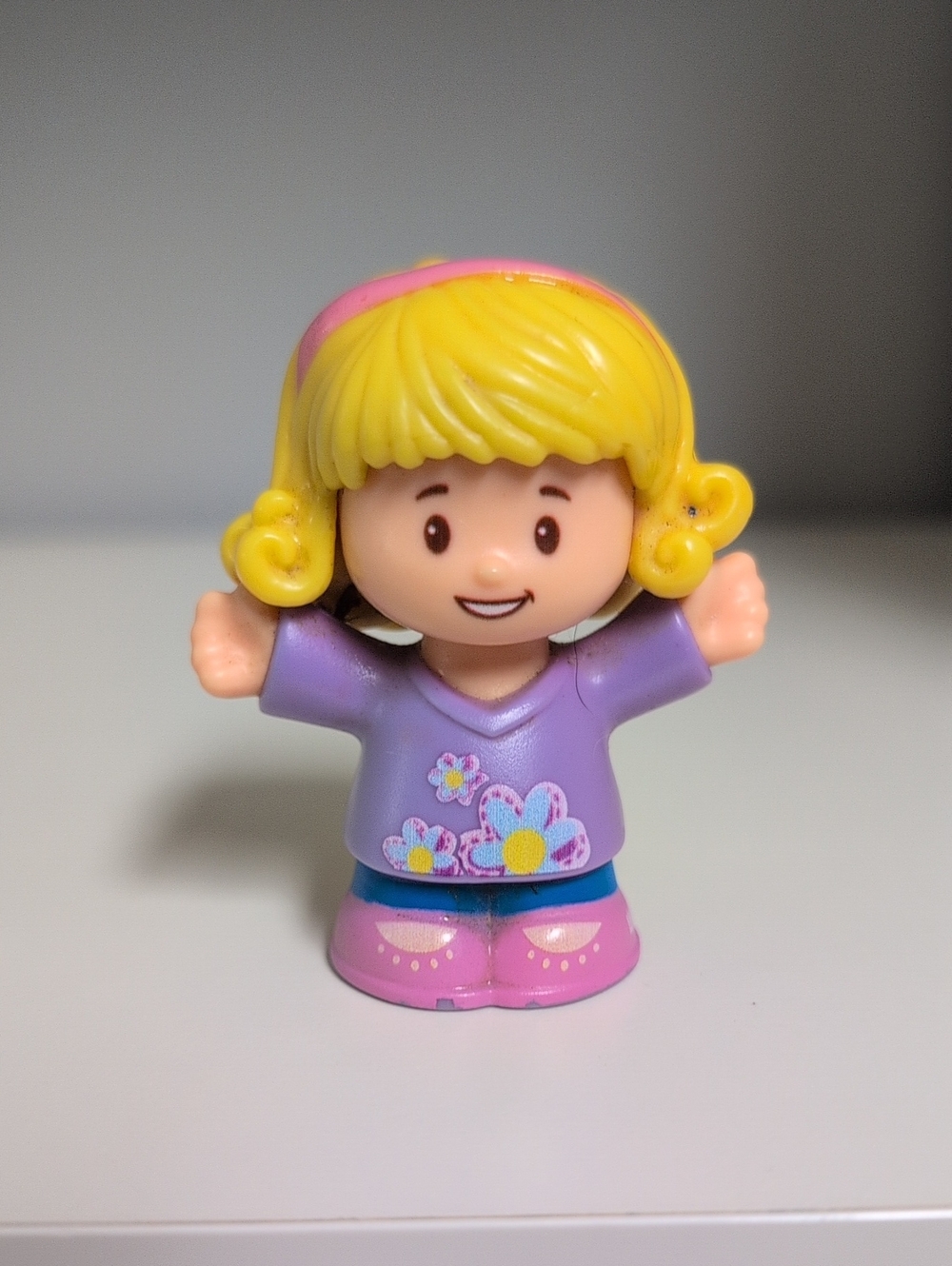 🩵3/$20🩵 Little People Blonde Girl 2016 Mattel Light Variation Purple Shirt